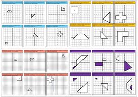 Transformations - enlargements worksheets (positive, negative and