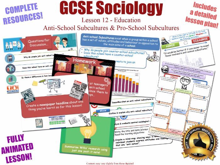 Anti-School Subcultures - Sociology Of Education L12/20 [ AQA GCSE ...