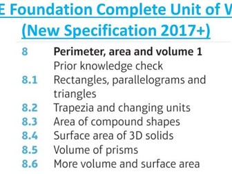 GCSE Foundation (Unit 8): Perimeter, Area and Volume 1