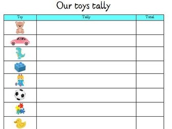 Our toys tally - Early counting (3-4yo)