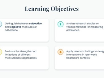 Adherence to medical advice Measuring non- adherence