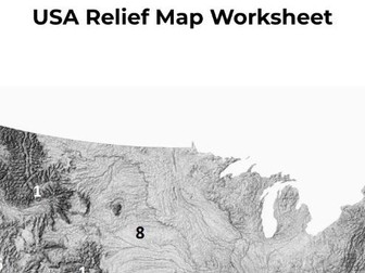 USA Relief Map Worksheet