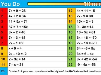 Solving Linear Equations - Series of Lessons