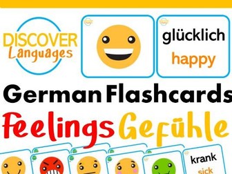 German Flash Cards - Feelings - Gefühle