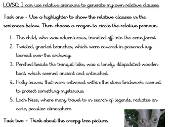 Year 6 Spooky Writing Grammar Pack