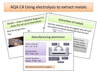 AQA C4  Using electrolysis to extract metals (Triple and Trilogy)