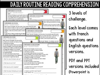 French Comprehension  Daily Routine