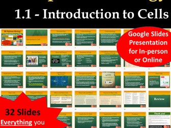 IB Biology - 1.1 Introduction to Cells PowerPoint