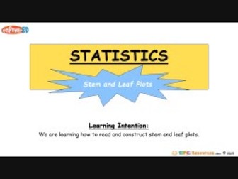 Statistics Stem & Leaf Plots differentiated + Editable PPT + Codebreaker L1