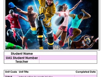 AQA Unit Award  entry level - Introduction to sports injuries and Aspects of sports injuries