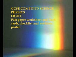 GCSE Physics (Light) Past paper Multiple choice questions and revision sheets