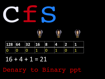 Binary to Denary (PowerPoint)