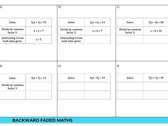 Backwards fading - Algebra with one bracket