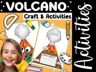 Volcano Craft & Writing Pack | Printable Cut‑and‑Paste , Label‑the‑Parts, KS1–KS2 Science Activity.