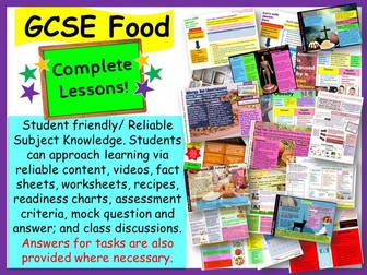 Food Preparation and Nutrition Whole Lessons/Food Revision