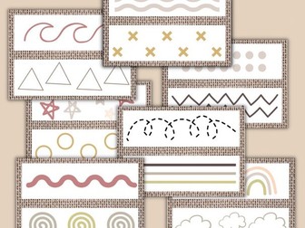 Natural-themed mark making pattern cards
