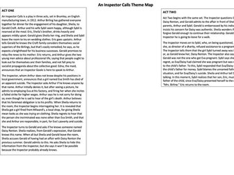 An Inspector Calls Theme and Context Map