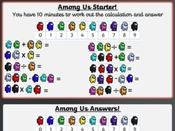 among us maths code breaker teaching resources
