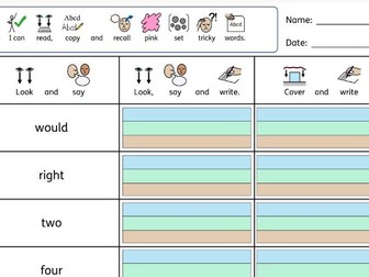 Jolly Phonics Tricky Words - Pink set  Worksheet and PPT (inPrint)