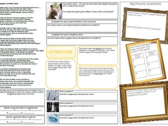 Exposure by Wilfred Owen - A3 Analysis Sheet