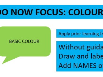 ART: starter/do now focus on colour