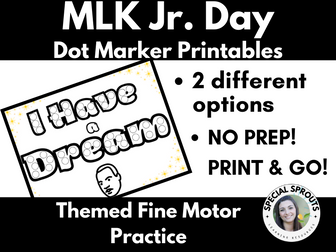Martin Luther King Jr. Preschool Dot Marker Activity Fine Motor Craft