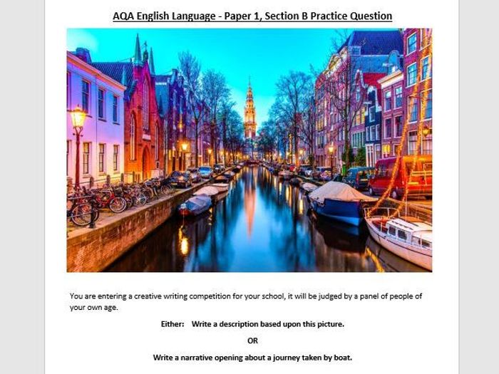 AQA English Language Paper 1 - Section B Practice Exams | Teaching ...