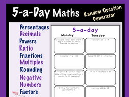 Maths 5-a-day Worksheet Creator