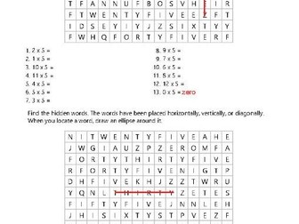 5 times tables- search