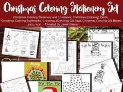 Christmas Coloring Stationery Bundle - 8 in 1