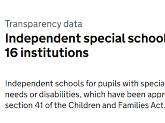 Full list of section 41 special and independent government approved schools in England  2023