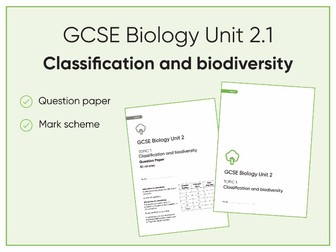 GCSE WJEC Biology 2.1 Classification and biodiversity question booklet