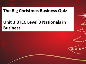 BTEC Level 3 Nationals Christmas Quiz