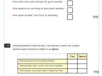 KS2 Reading SATs question template