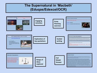 Supernatural in 'Macbeth':revision + full answer Edexcel/Eduqas/OCR