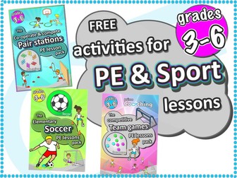 Free PE Sport Lesson ideas › Pair Stations, Soccer lesson & Team Game grades 3-6