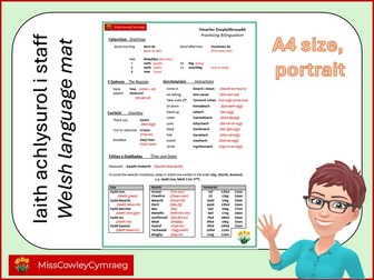 Incidental Welsh - Staff Language Mat