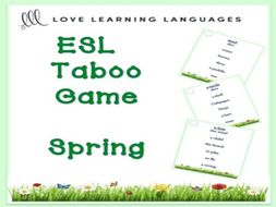 ESL - SPRING Vocabulary Taboo Game
