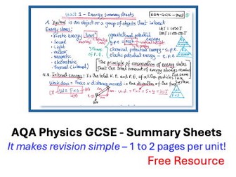 AQA GCSE Physics 8463 Summary Sheets