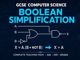 Boolean Algebra Simplification — Complete Lesson Pack with Worksheet, Homework & Answers (GCSE)