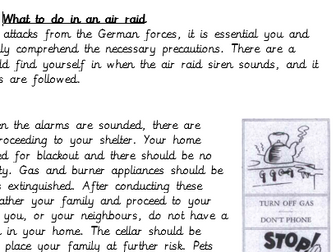 WW2 - Air Raid Instructions