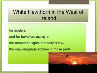 'White Hawthorn in the West of Ireland' by Eavan Boland