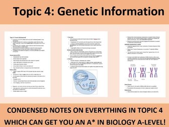 A-Level Biology Revision Guide Topic 4 Genetic Infomation