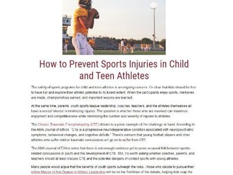 How to Prevent Sports Injuries in Child and Teen Athletes