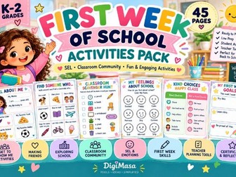 First Week of School Activities K–2 | Back to School SEL & Classroom Community