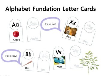 Alphabet Letter–Sound Cards with Pictures & Tracing | Early Literacy / Phonics Center