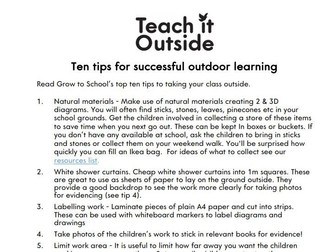 Top ten tips for outdoor learning