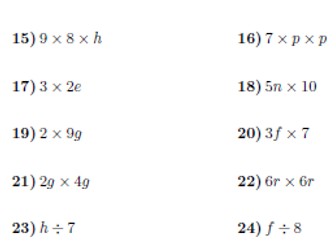 Basic algebra worksheets (with solutions) | Teaching Resources