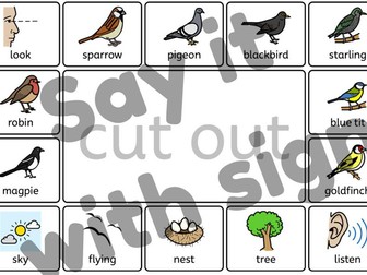 Garden Birds Visual Communication Board