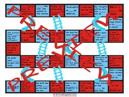 Linking Words and Connectors Chutes and Ladders Board Game